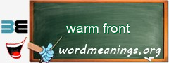 WordMeaning blackboard for warm front